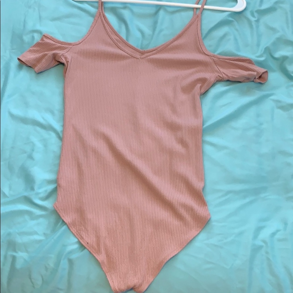 Open shoulder body suit